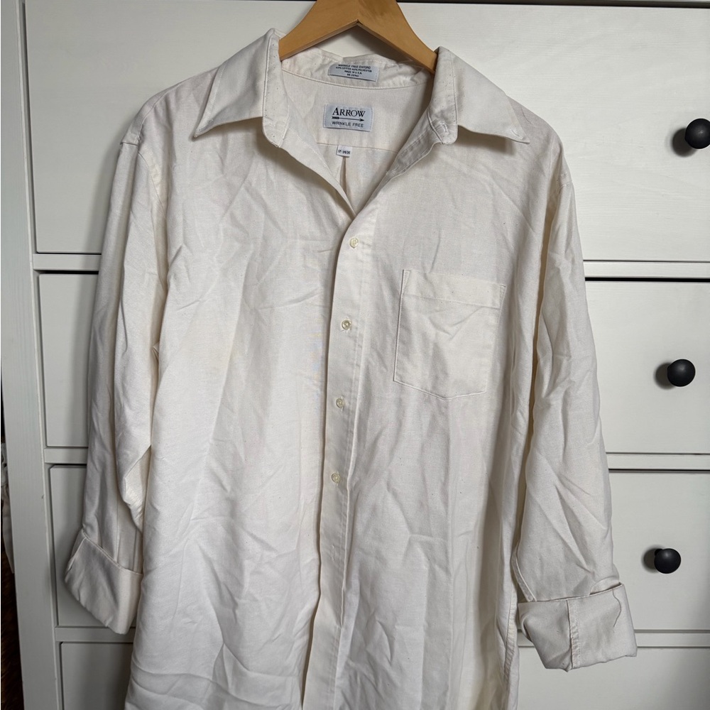 Arrow Men's Off-White Long-Sleeve Button-Up Shirt